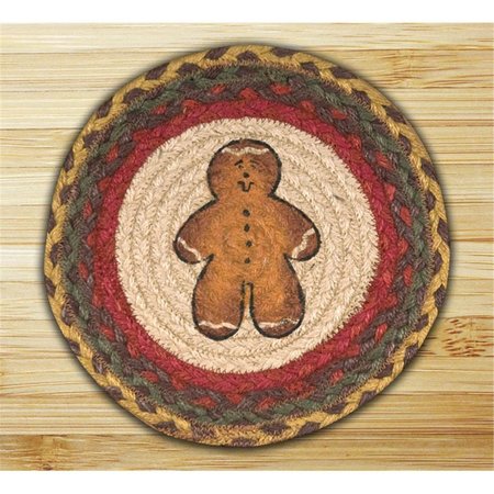 EARTH RUGS Gingerbread Man Printed Round Swatch 80111GBM